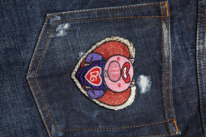 Dolce & Gabbana Dark Blue Tattered Skinny Denim Jeans