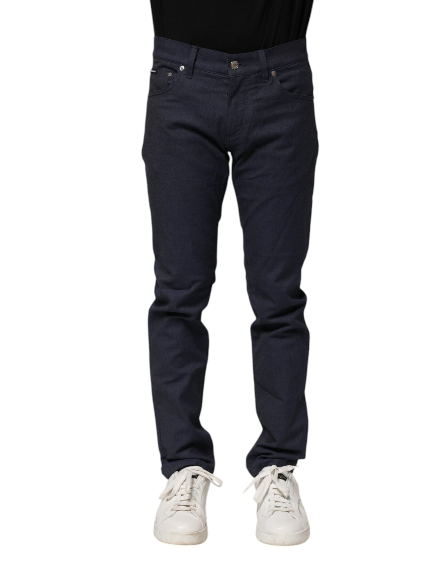 Dolce & Gabbana Dark Blue Cotton Skinny Denim Jeans