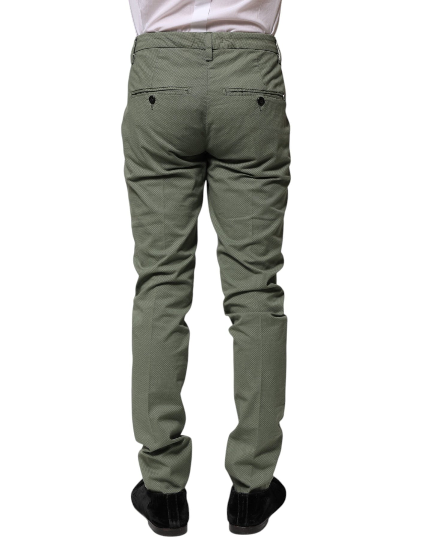 Dondup Green Mid Waist Skinny Fit Casual Pants