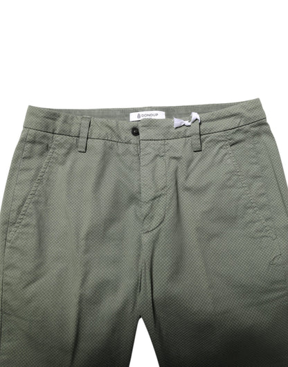 Dondup Green Mid Waist Skinny Fit Casual Pants