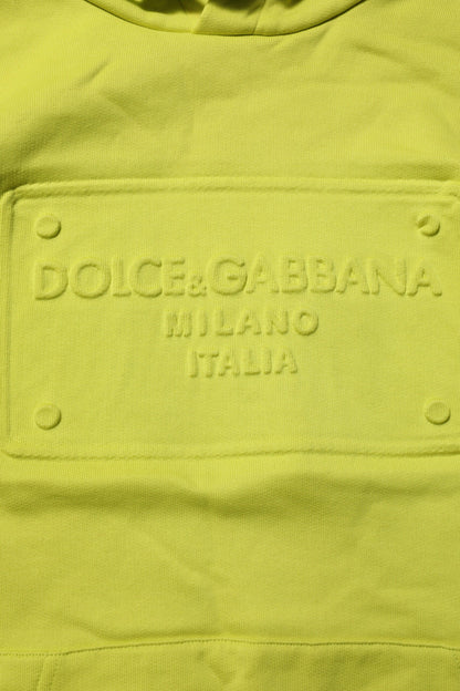 Dolce & Gabbana Green Cotton Hooded Logo Sweatshirt Sweater