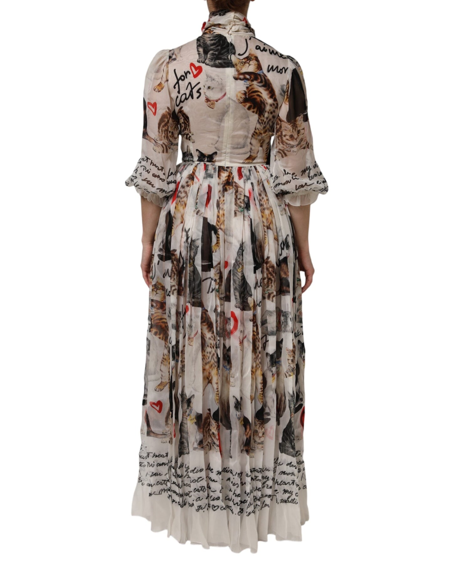 Dolce & Gabbana Multicolor Animal Print Silk Ascot Maxi Dress