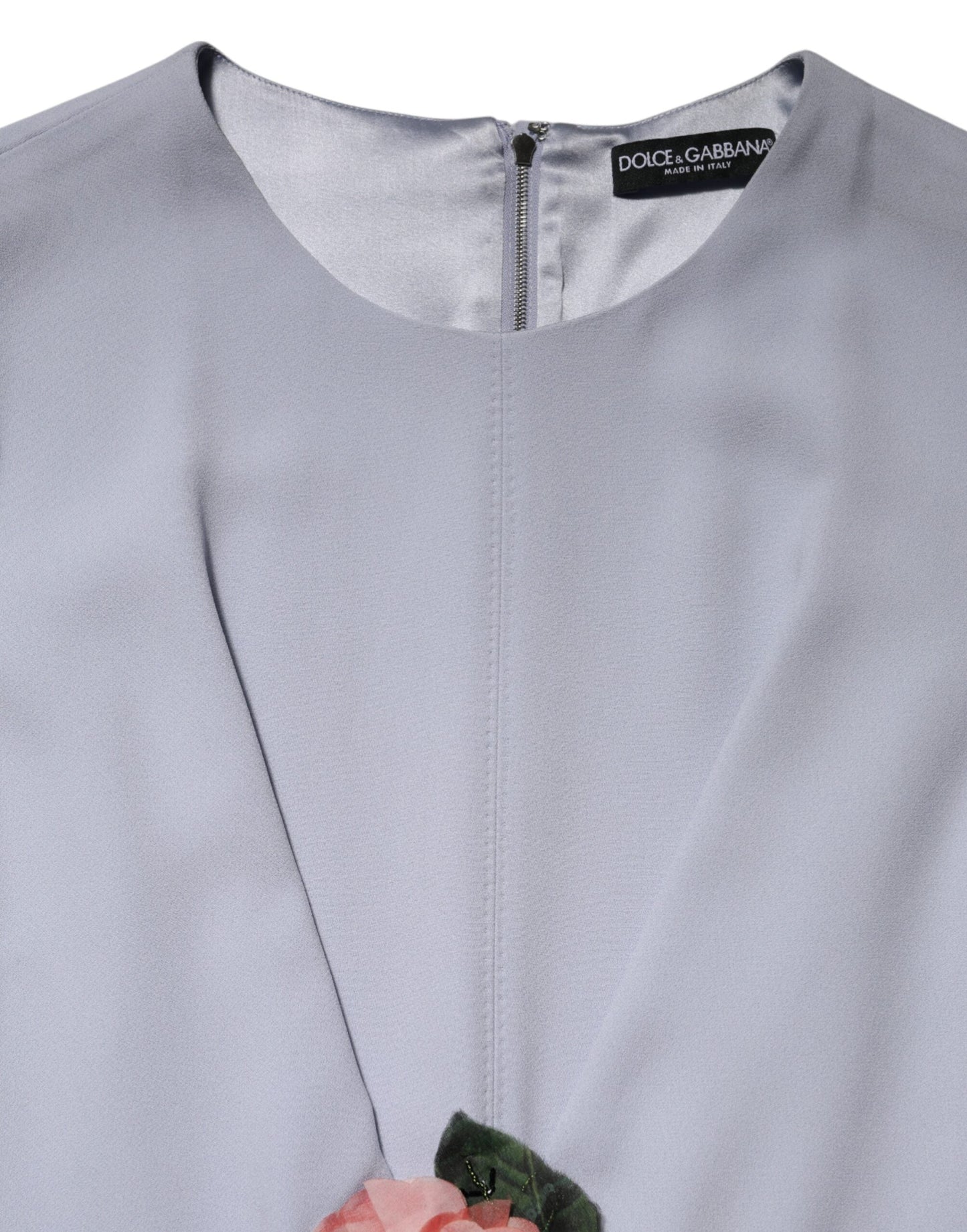 Dolce & Gabbana Gray Viscose ShortSleeve Sheath Midi Dress