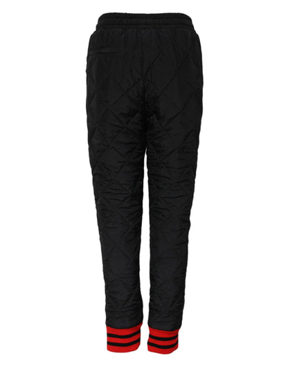 Dolce & Gabbana Black Quilted Mid Waist Jogger Pants