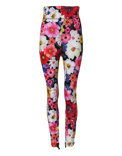 Dolce & Gabbana Multicolor Floral High Waist Leggings Pants