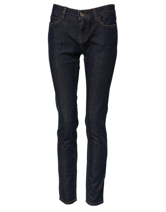 Dolce & Gabbana Blue Skinny Cotton Mid Waisted Denim Jeans