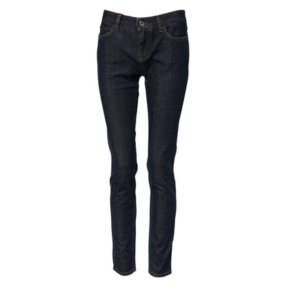 Dolce & Gabbana Blue Skinny Cotton Mid Waisted Denim Jeans
