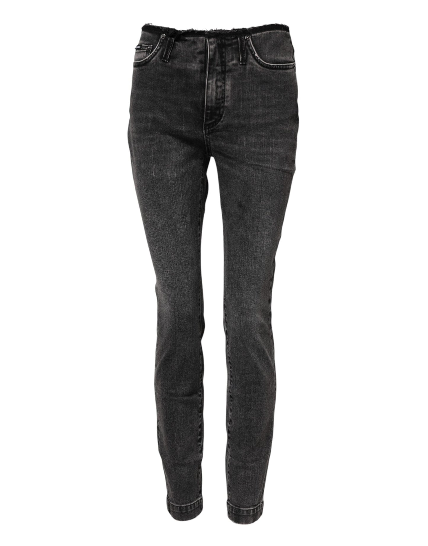 Dolce & Gabbana Gray Skinny Cotton Mid Waisted Denim Jeans