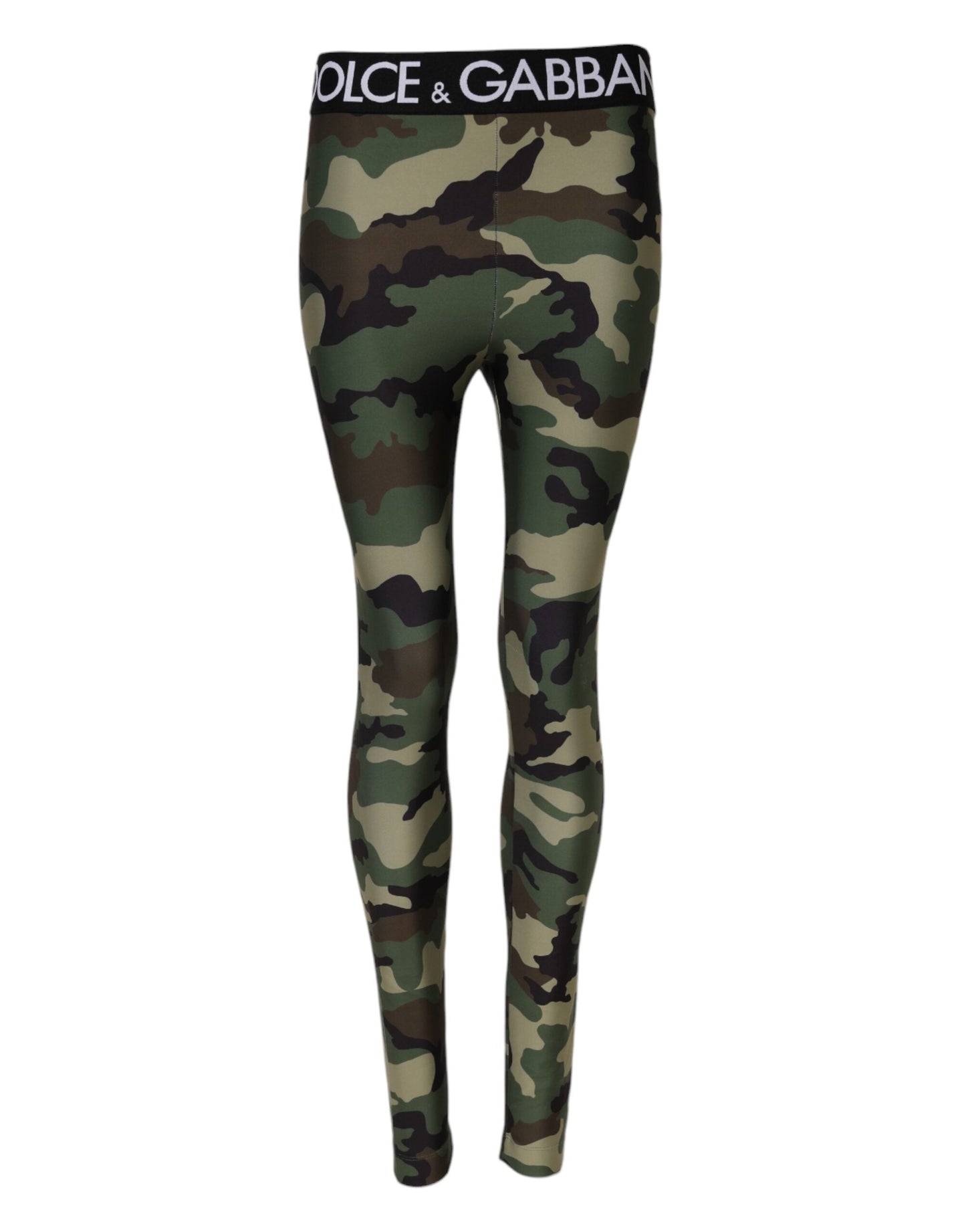 Dolce & Gabbana Multicolor Camouflage DG Waist Leggings Pants