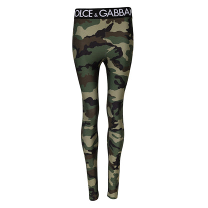 Dolce & Gabbana Multicolor Camouflage DG Waist Leggings Pants