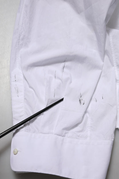 Dolce & Gabbana White Cotton Long Sleeves Formal Top Shirt