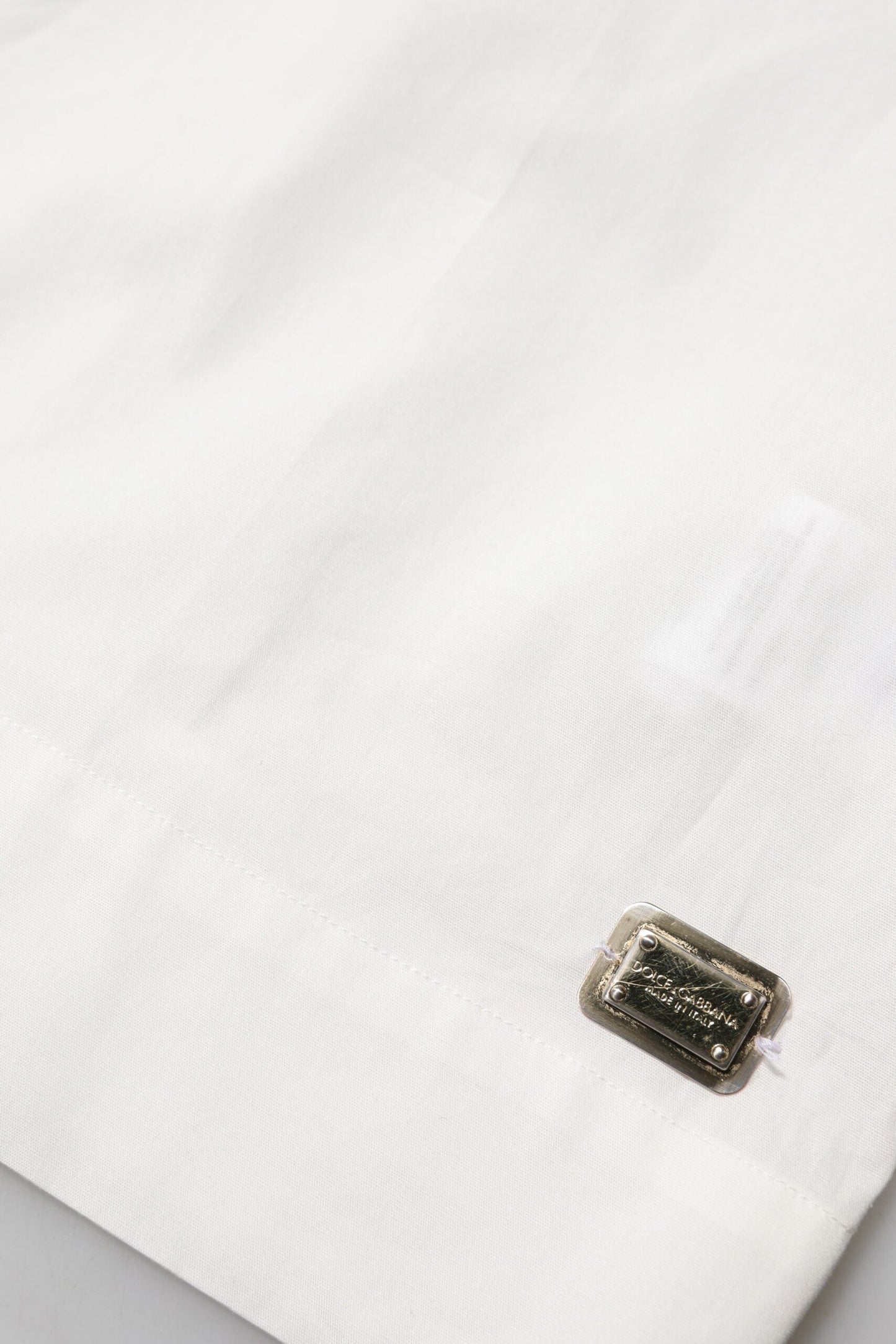 Dolce & Gabbana White Cotton Short Sleeves Collared Top Shirt