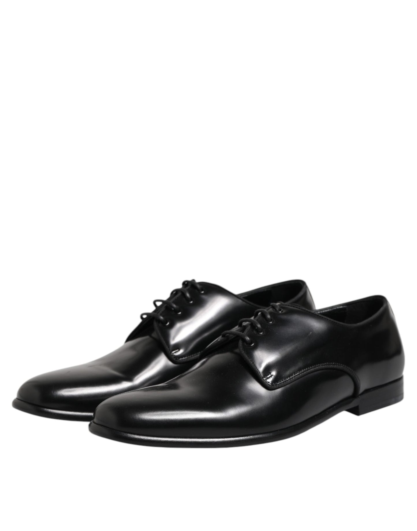 Dolce & Gabbana Black Leather Lace Up Derby Men Dress Shoes