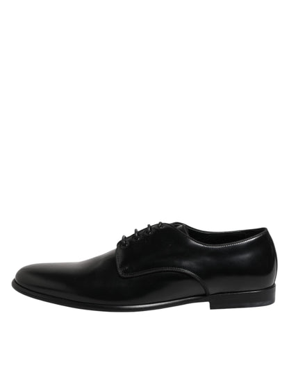 Dolce & Gabbana Black Leather Lace Up Derby Men Dress Shoes