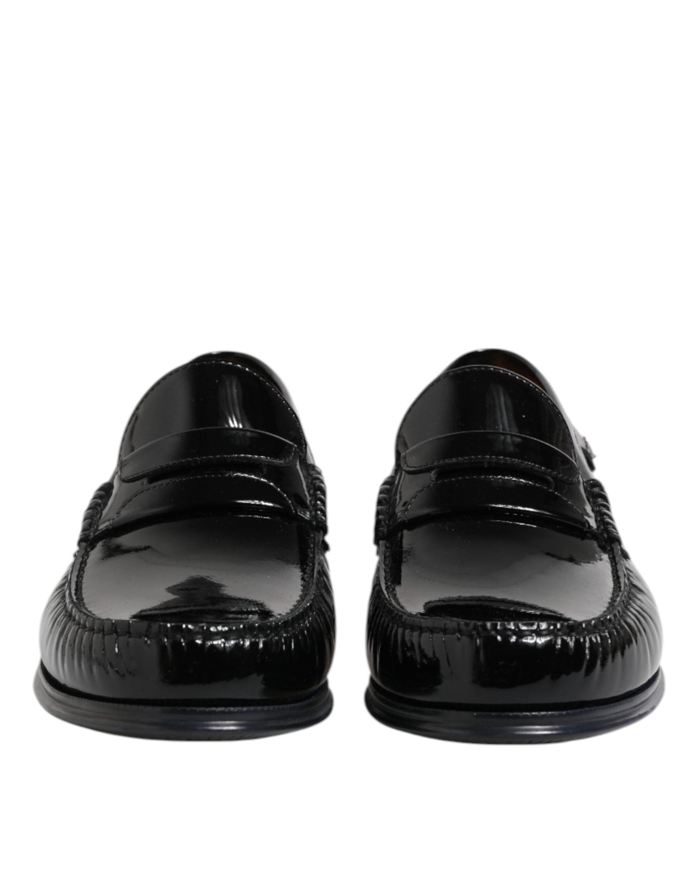 Dolce & Gabbana Black Leather Slip On Loafers Dress Shoes