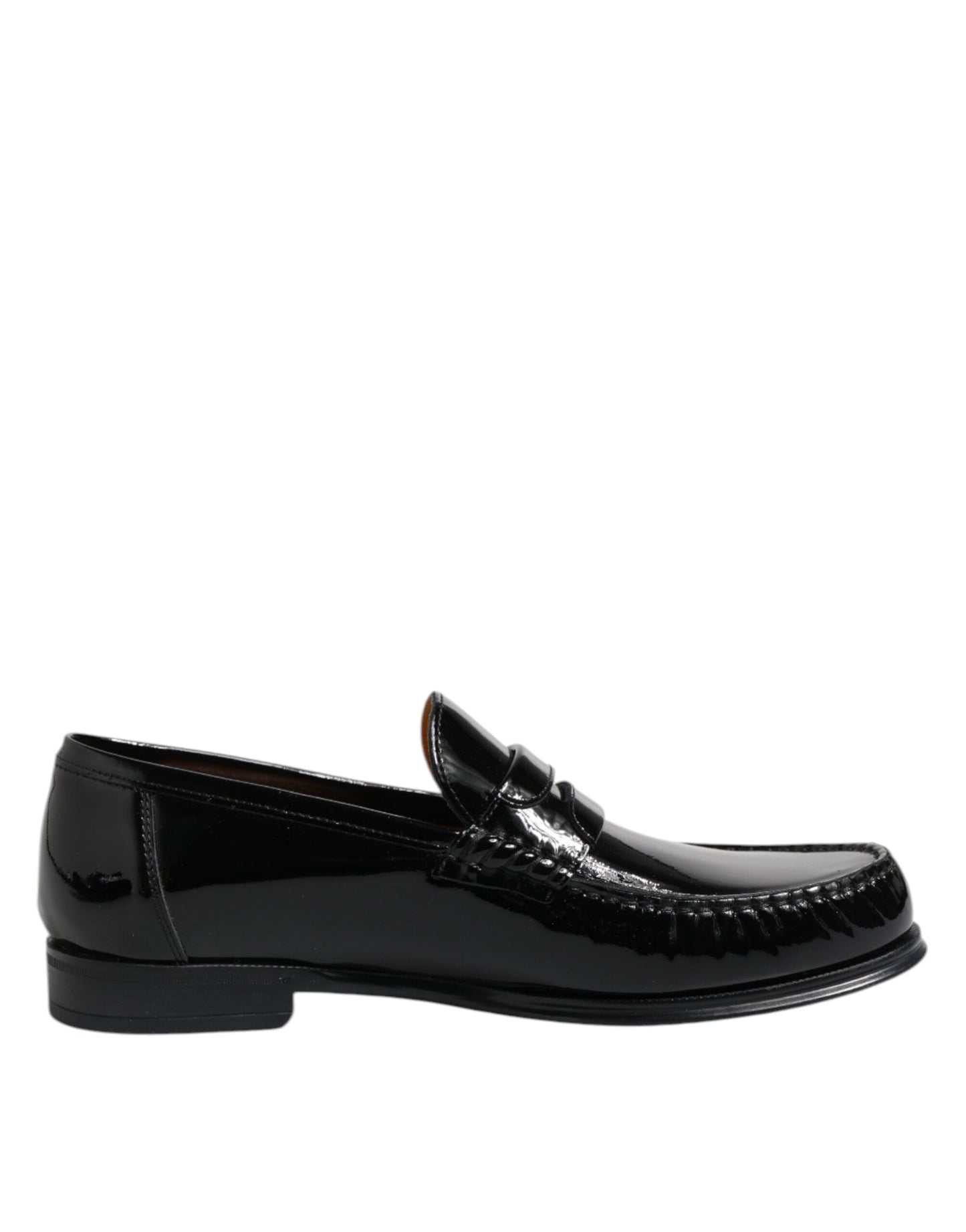 Dolce & Gabbana Black Leather Slip On Loafers Dress Shoes