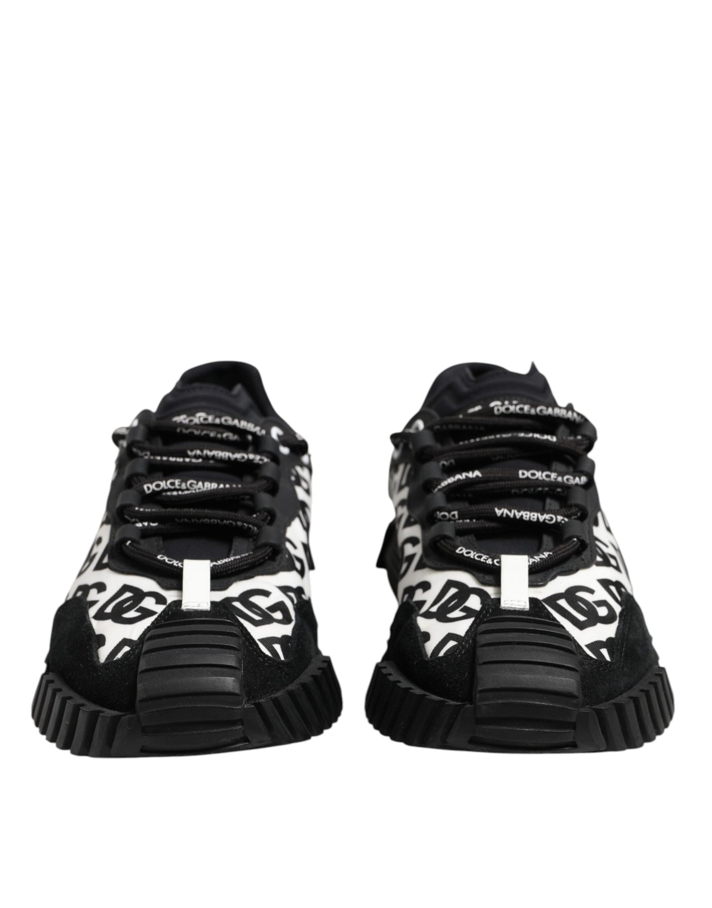 Dolce & Gabbana Black Logo Lace Up Low Top NS1 Sneakers Shoes