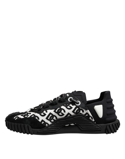 Dolce & Gabbana Black Logo Lace Up Low Top NS1 Sneakers Shoes