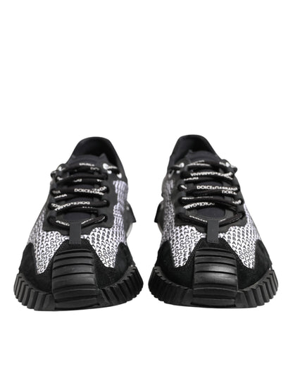 Dolce & Gabbana Black Logo Lace Up Low Top NS1 Sneakers Shoes