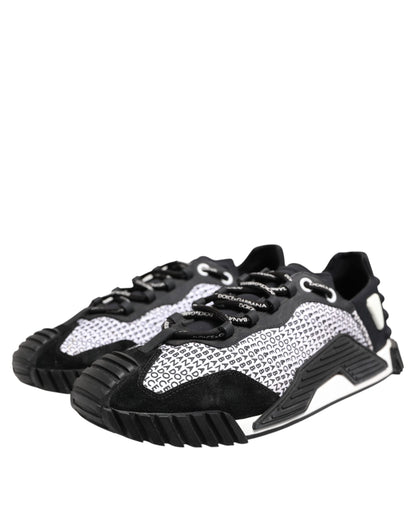 Dolce & Gabbana Black Logo Lace Up Low Top NS1 Sneakers Shoes