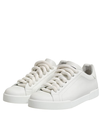 Dolce & Gabbana White Logo Lace Up Low Top Men Sneakers Shoes