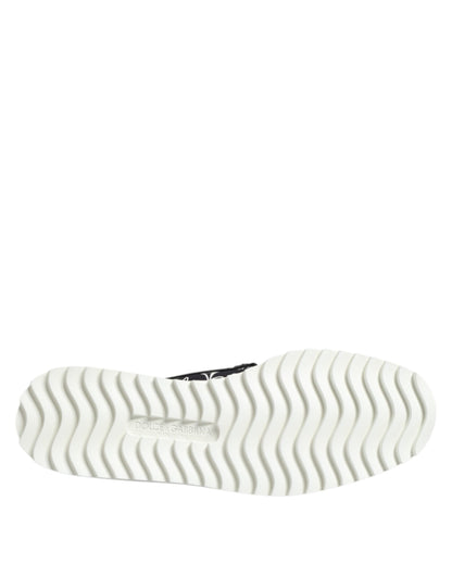 Dolce & Gabbana Black Slip On Printed Men Loafers Shoes