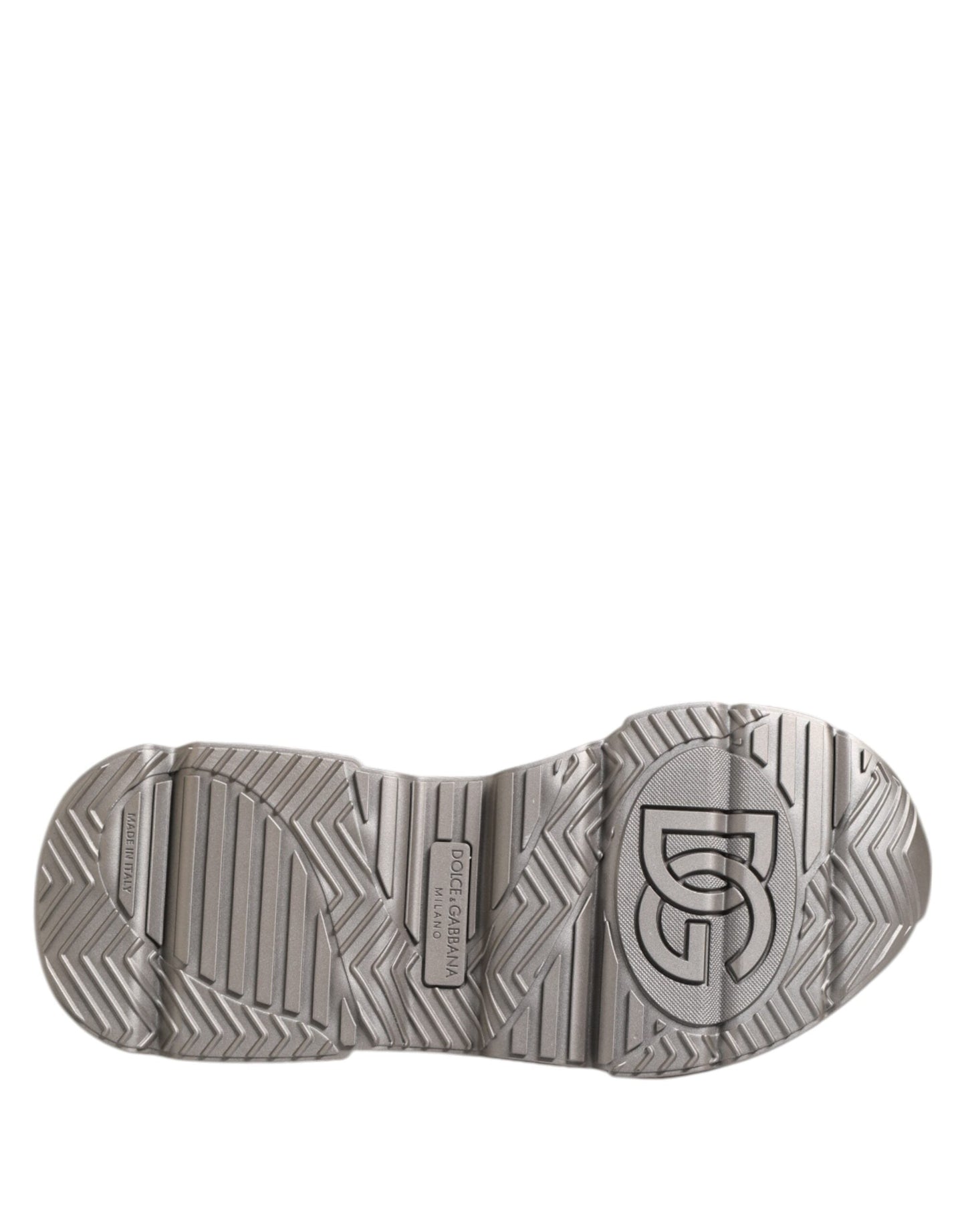 Dolce & Gabbana Silver DAYMASTER Leather Men Sneakers Shoes