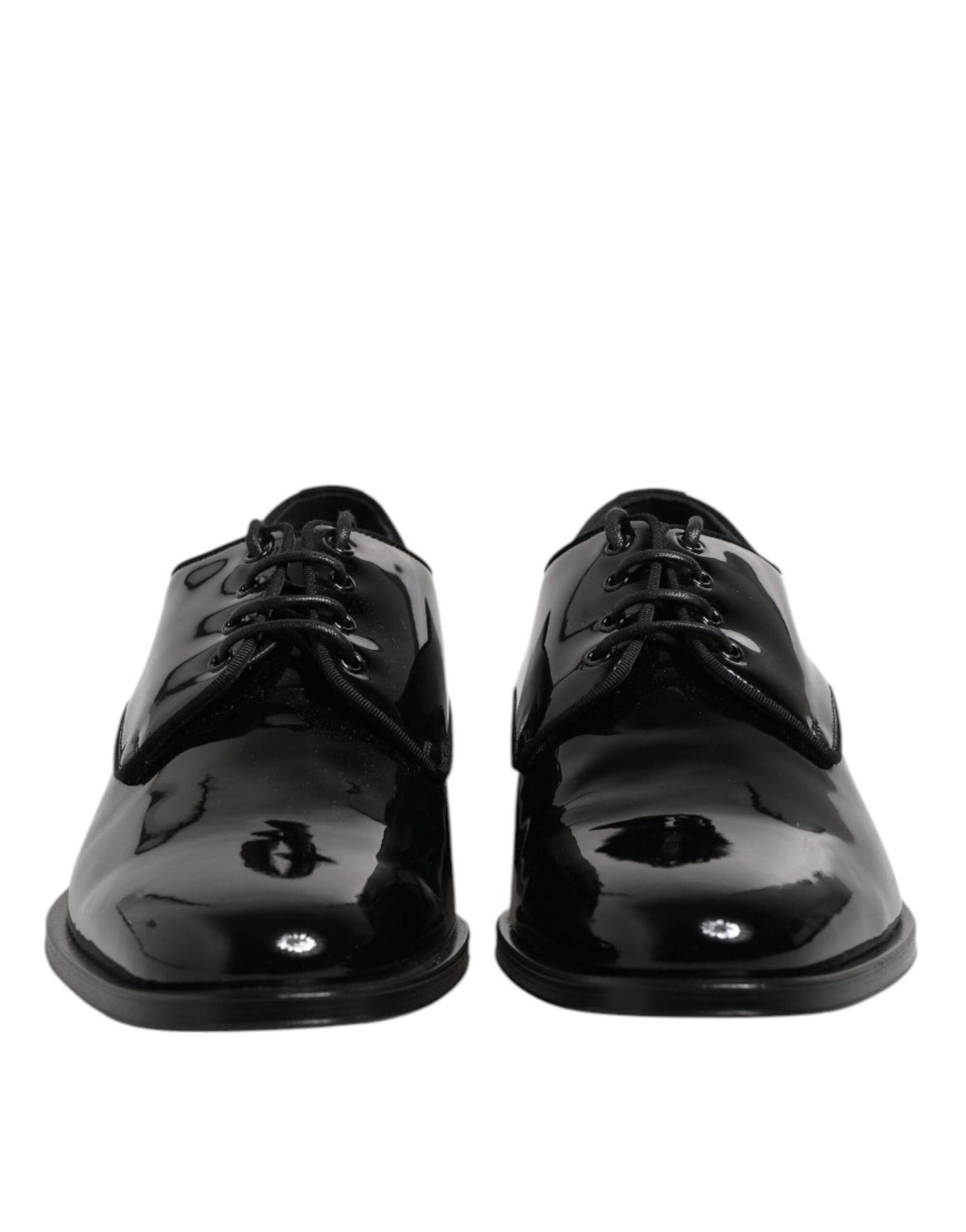 Dolce & Gabbana Black Patent Leather Derby Formal Dress Shoes