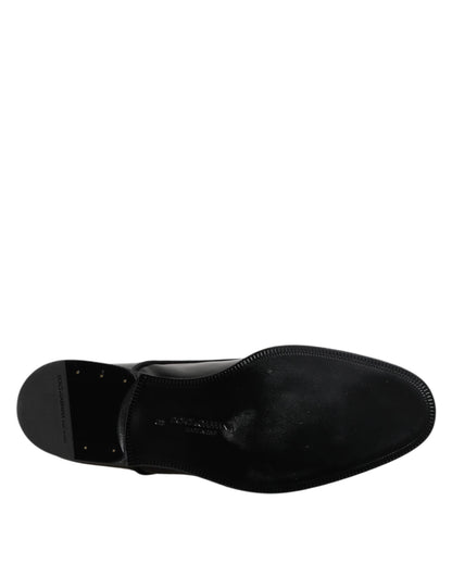 Dolce & Gabbana Black Patent Leather Derby Formal Dress Shoes