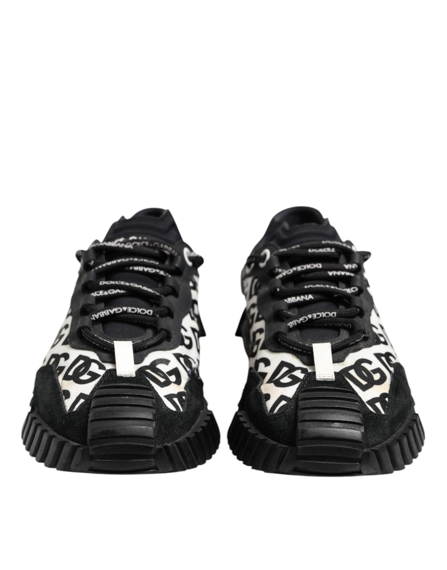 Dolce & Gabbana Black Logo Lace Up Low Top NS1 Sneakers Shoes