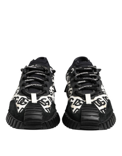 Dolce & Gabbana Black Logo Lace Up Low Top NS1 Sneakers Shoes