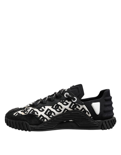 Dolce & Gabbana Black Logo Lace Up Low Top NS1 Sneakers Shoes