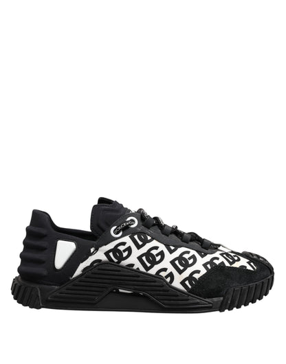 Dolce & Gabbana Black Logo Lace Up Low Top NS1 Sneakers Shoes