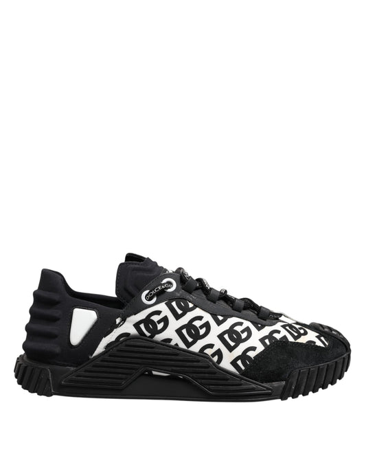 Dolce & Gabbana Black Logo Lace Up Low Top NS1 Sneakers Shoes