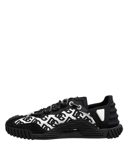 Dolce & Gabbana Black Logo Lace Up Low Top NS1 Sneakers Shoes
