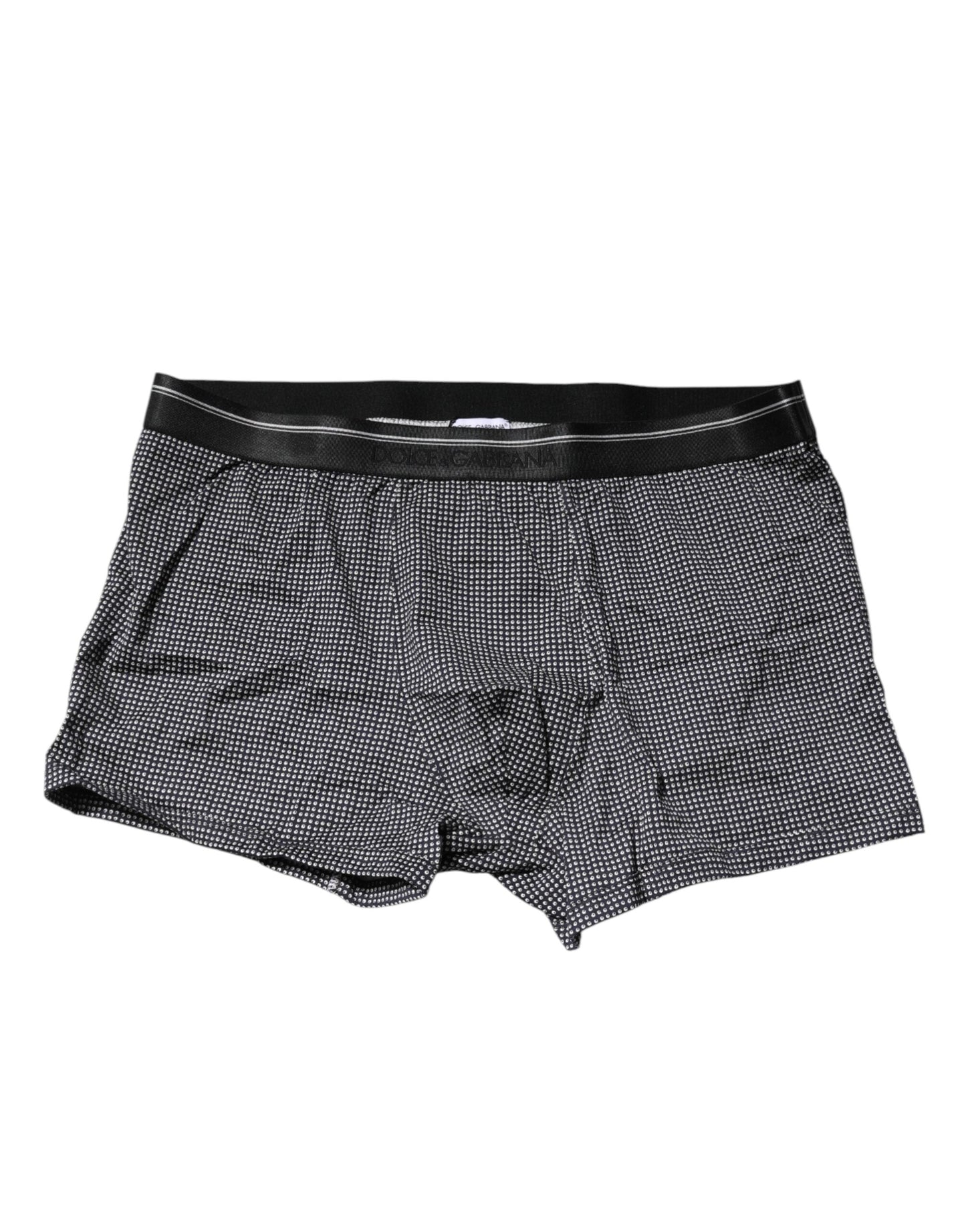 Dolce & Gabbana Gray Printed Cotton Boxer Short Underwear