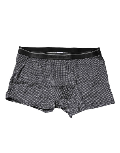 Dolce & Gabbana Gray Printed Cotton Boxer Short Underwear