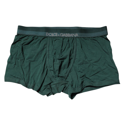 Dolce & Gabbana Green Cotton Regular Men Boxer Brief Underwear