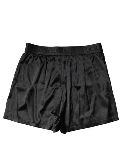 Dolce & Gabbana Black Logo Waist Regular Boxer Shorts Underwear