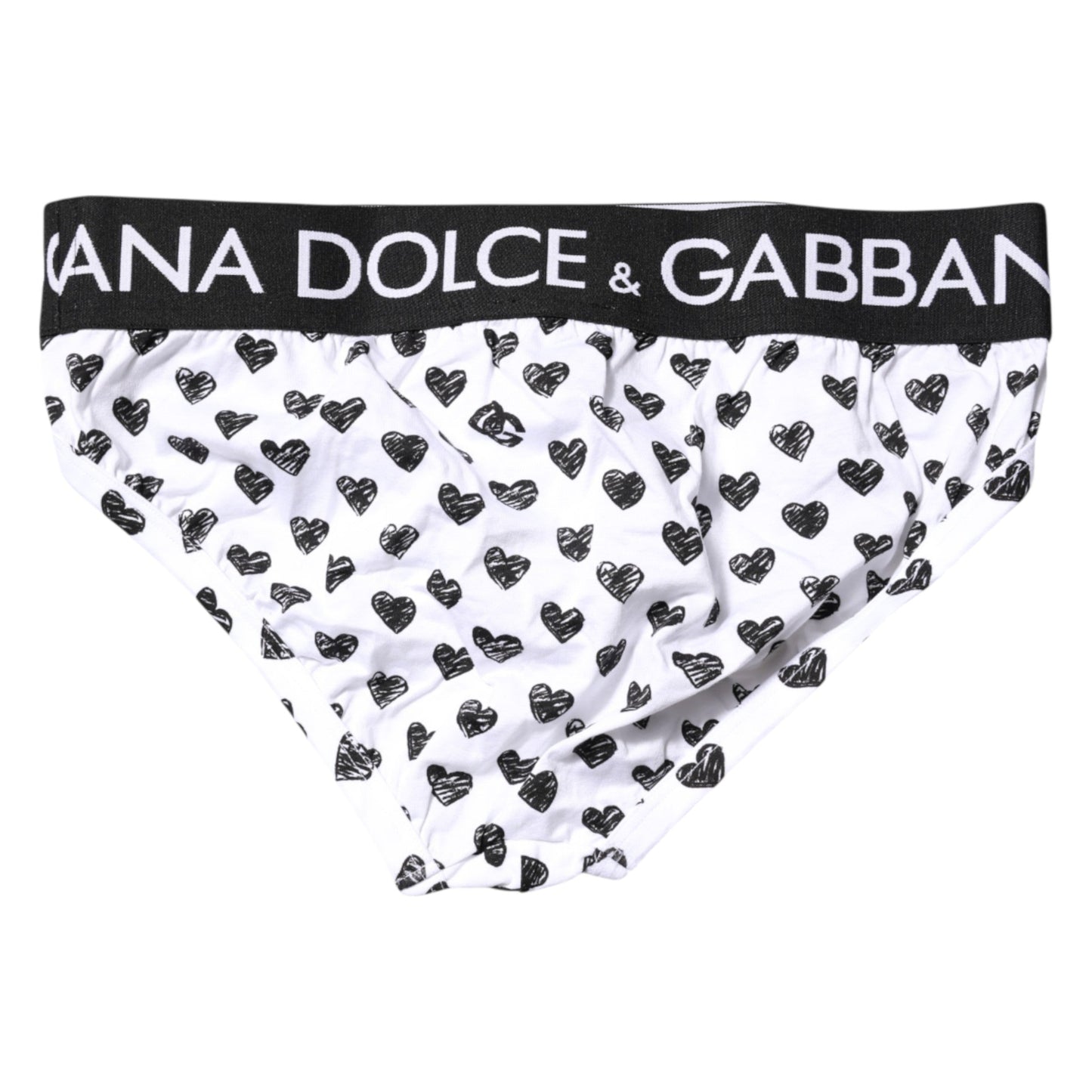 Dolce & Gabbana White Heart Printed Regular Brief Underwear