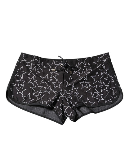 Dolce & Gabbana Black Star Print Beachwear Shorts Swimwear