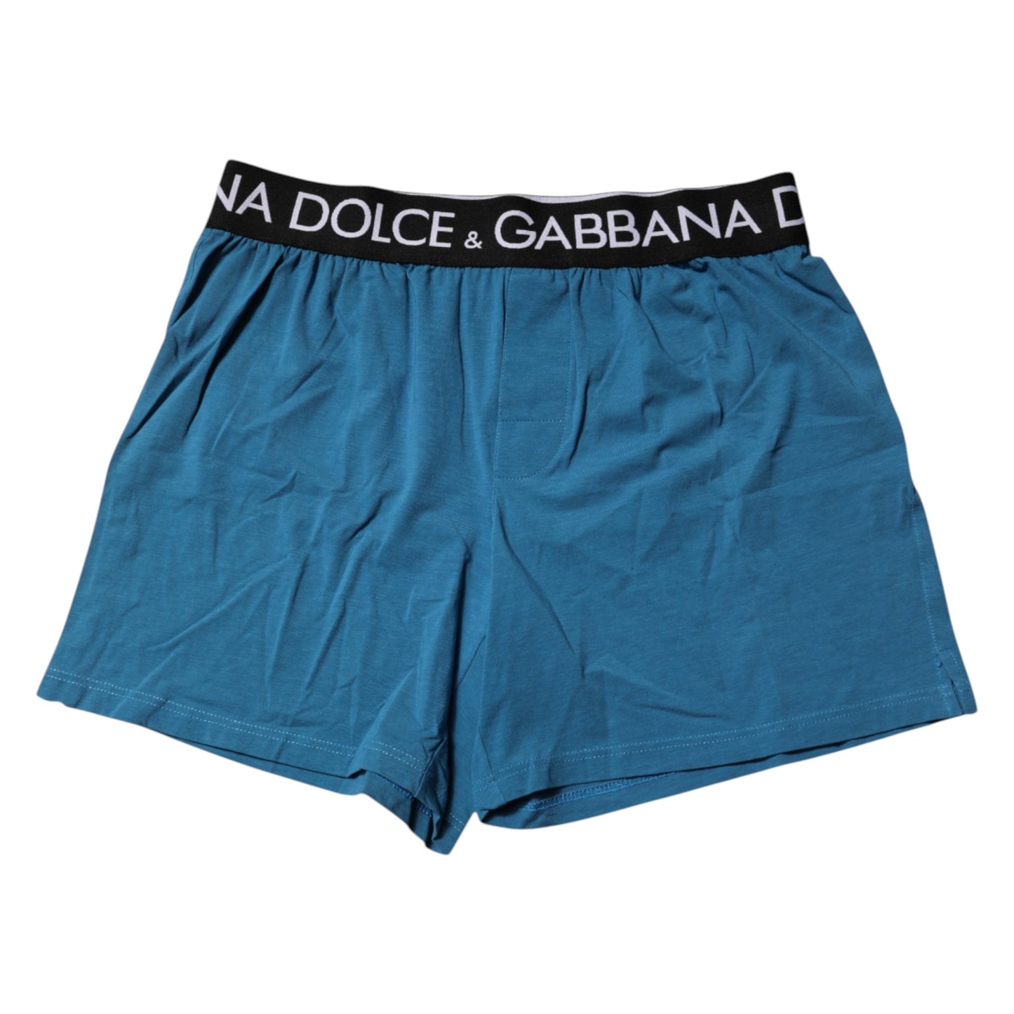 Dolce & Gabbana Blue Logo Waist Regular Boxer Shorts Underwear