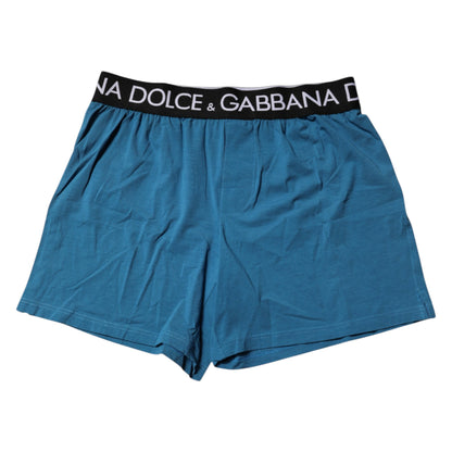 Dolce & Gabbana Blue Logo Waist Regular Boxer Shorts Underwear
