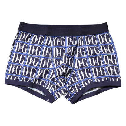 Dolce & Gabbana Blue Logo Print Regular Boxer Brief Underwear