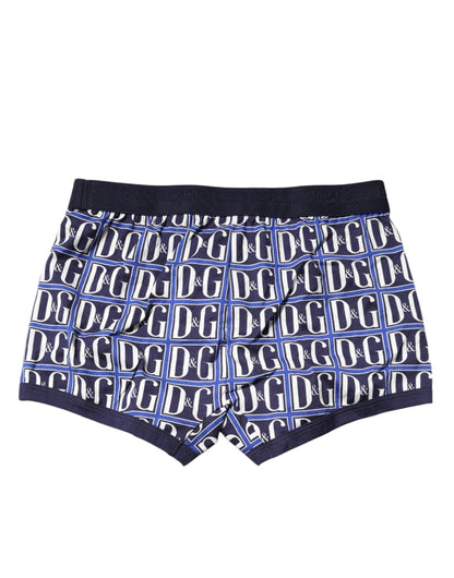 Dolce & Gabbana Blue Logo Print Regular Boxer Brief Underwear