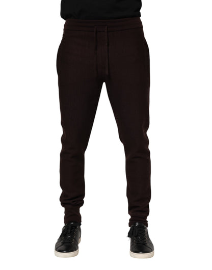 Dolce & Gabbana Brown Cashmere Men Jogger Sweatpants Pants