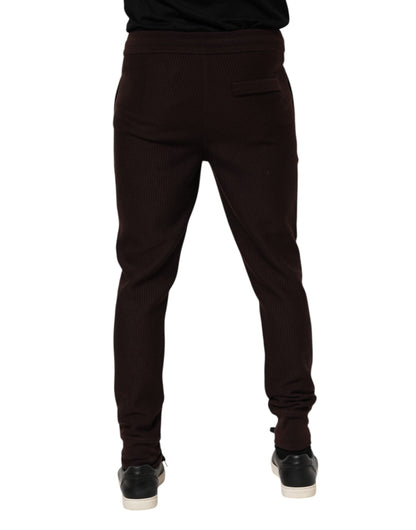Dolce & Gabbana Brown Cashmere Men Jogger Sweatpants Pants
