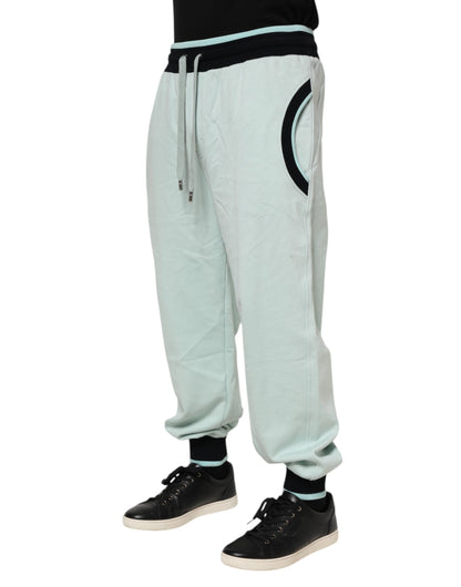 Dolce & Gabbana Light Green Cotton Men Jogger Sweatpants Pants