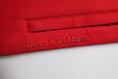 Dolce & Gabbana Red Cotton Logo Jogger Men Sweatpants Pants
