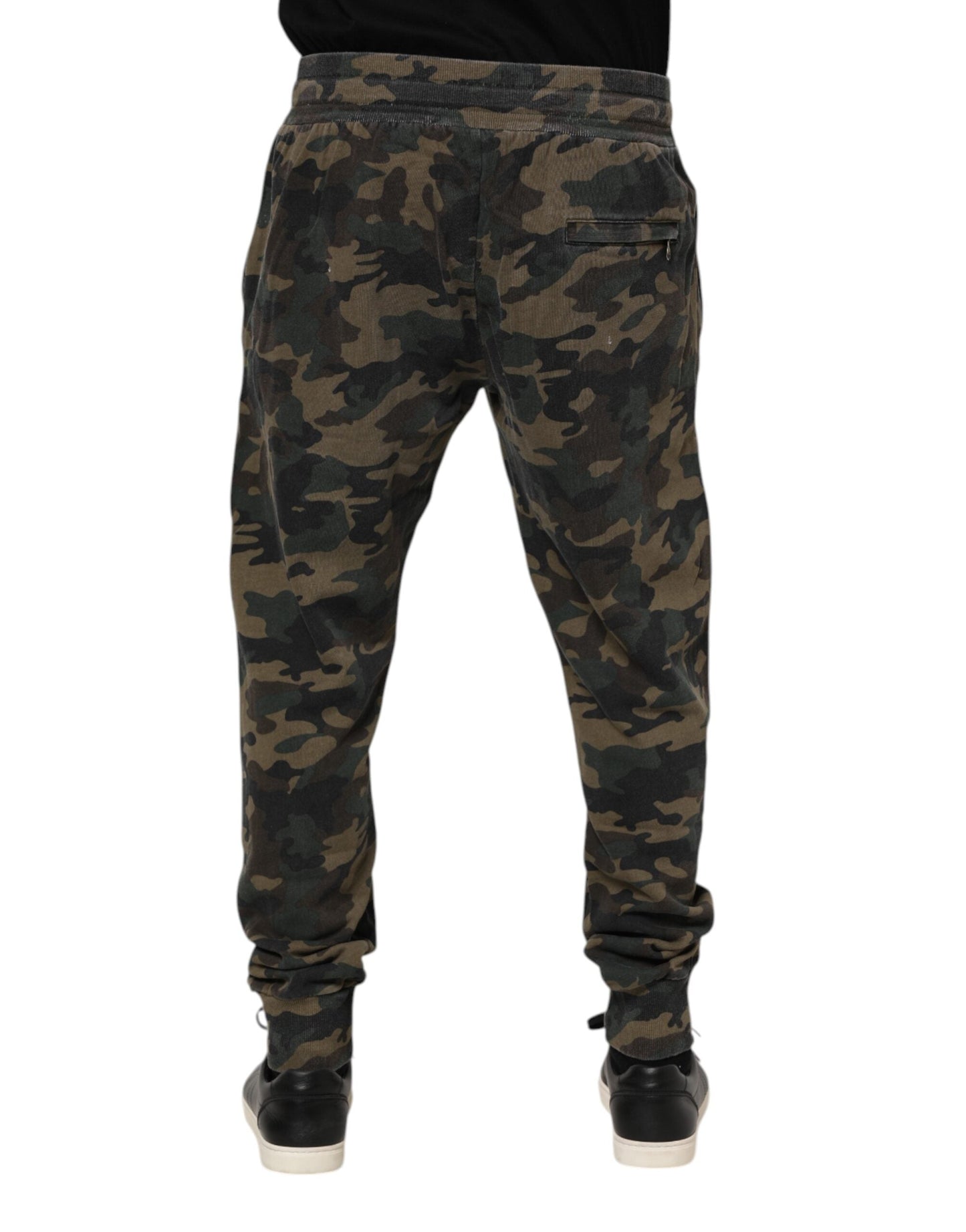 Dolce & Gabbana Brown Camouflage Cotton Men Jogger Pants